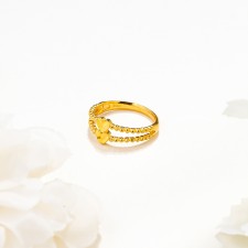 트윈 하트 볼 반지