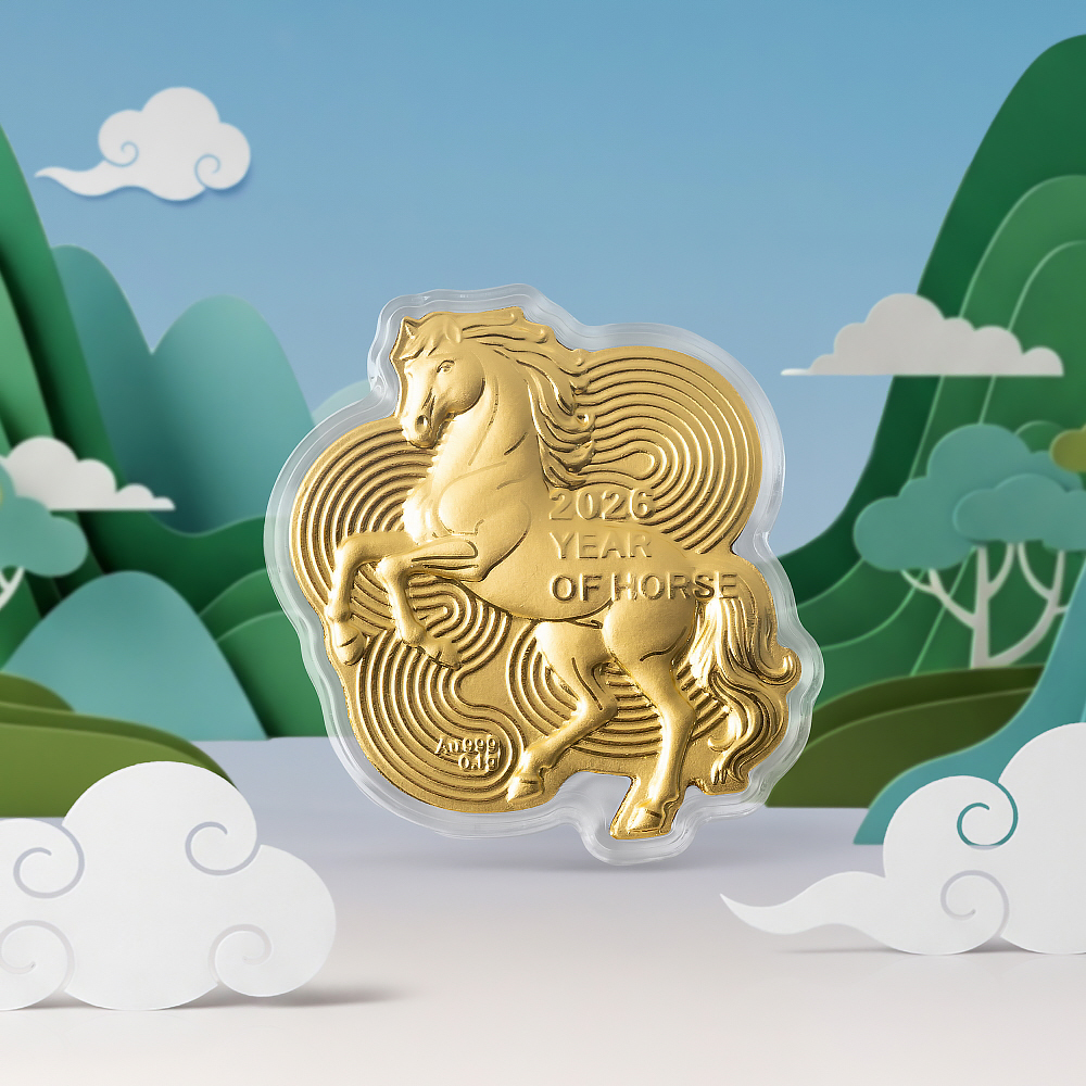 0.1g 행운 말 골드바