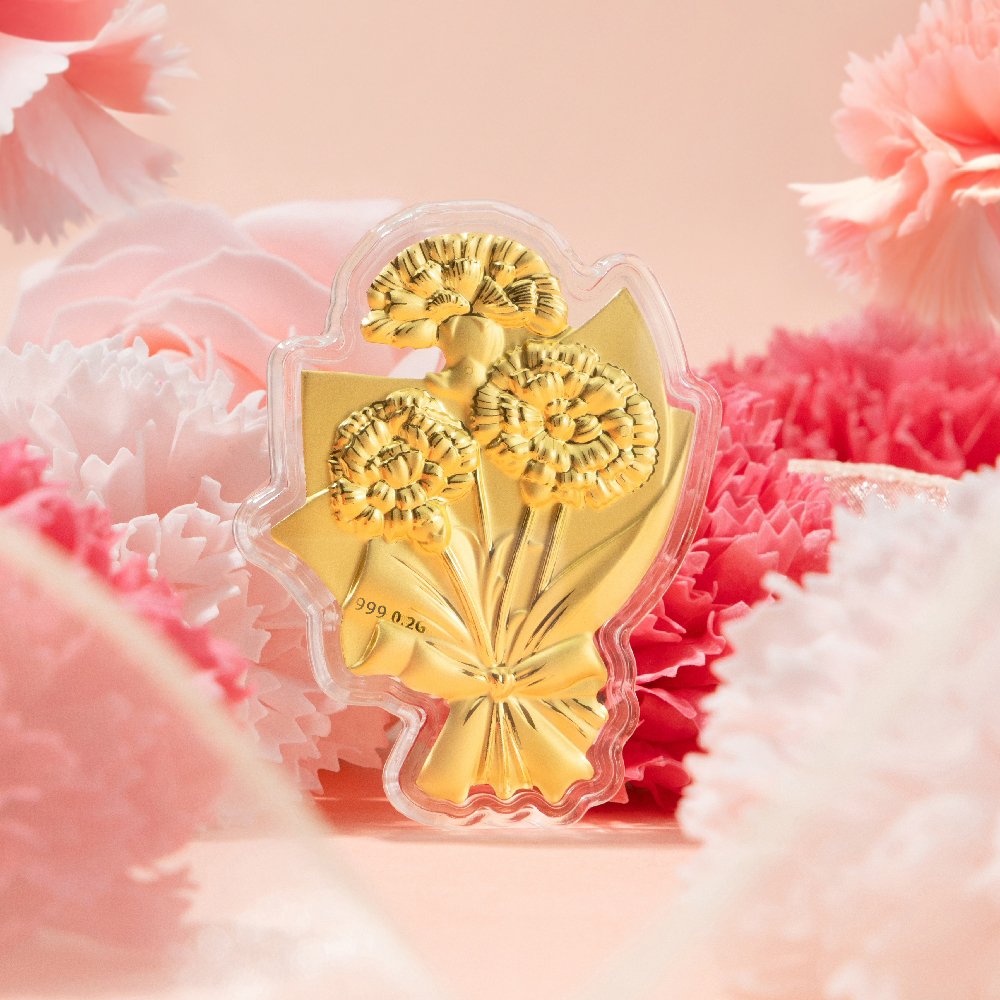 0.2g 카네이션 꽃다발 골드바