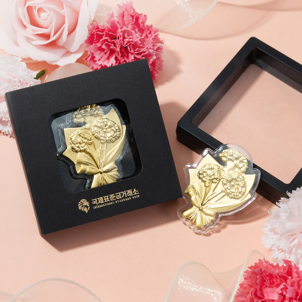 0.2g 카네이션 꽃다발 골드바